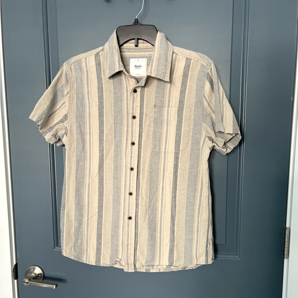 Katin Beige and Gray Striped Top